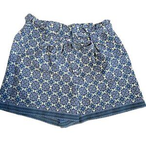 Max Studio Shorts with Tie Waist Pockets Blue Boho Size Large